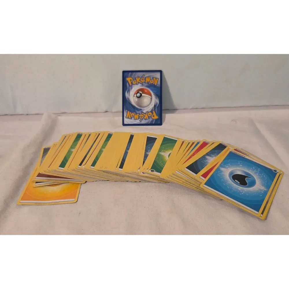 Pokemon Energy Card Lot Bulk Water Fire Grass Electric Trainer Cards 85 cards